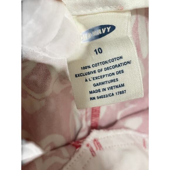 Vintage Y2K Kids 10 Pull On Red White Floral Hawaiian‎ Print Lightweight Pants - Picture 4 of 7